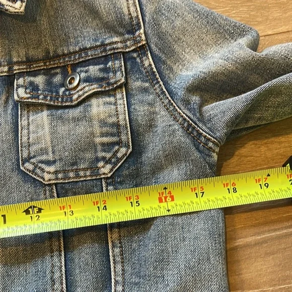 Chiqle Cropped Denim Jacket MEDIUM - Picture 3 of 8